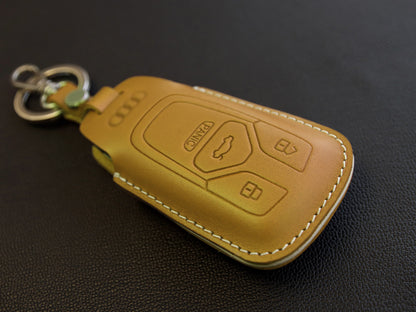 Leather Key Fob Cover for Audi [2] - Handcrafted in USA