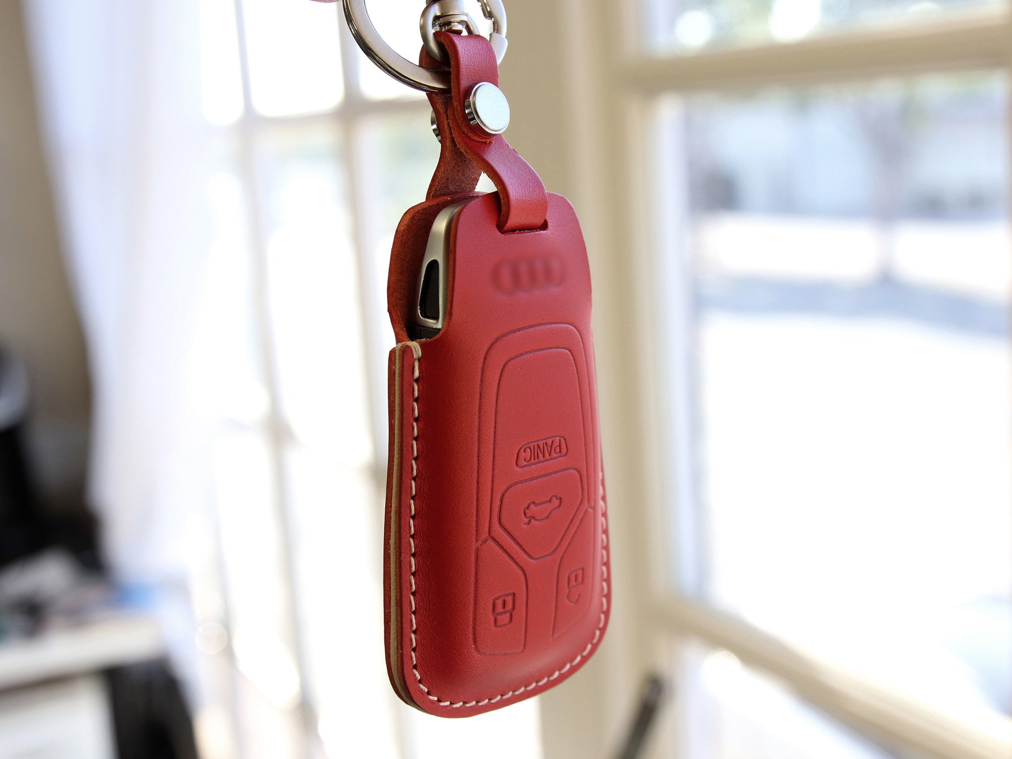 Leather Key Fob Cover for Audi [2] - Handcrafted in USA