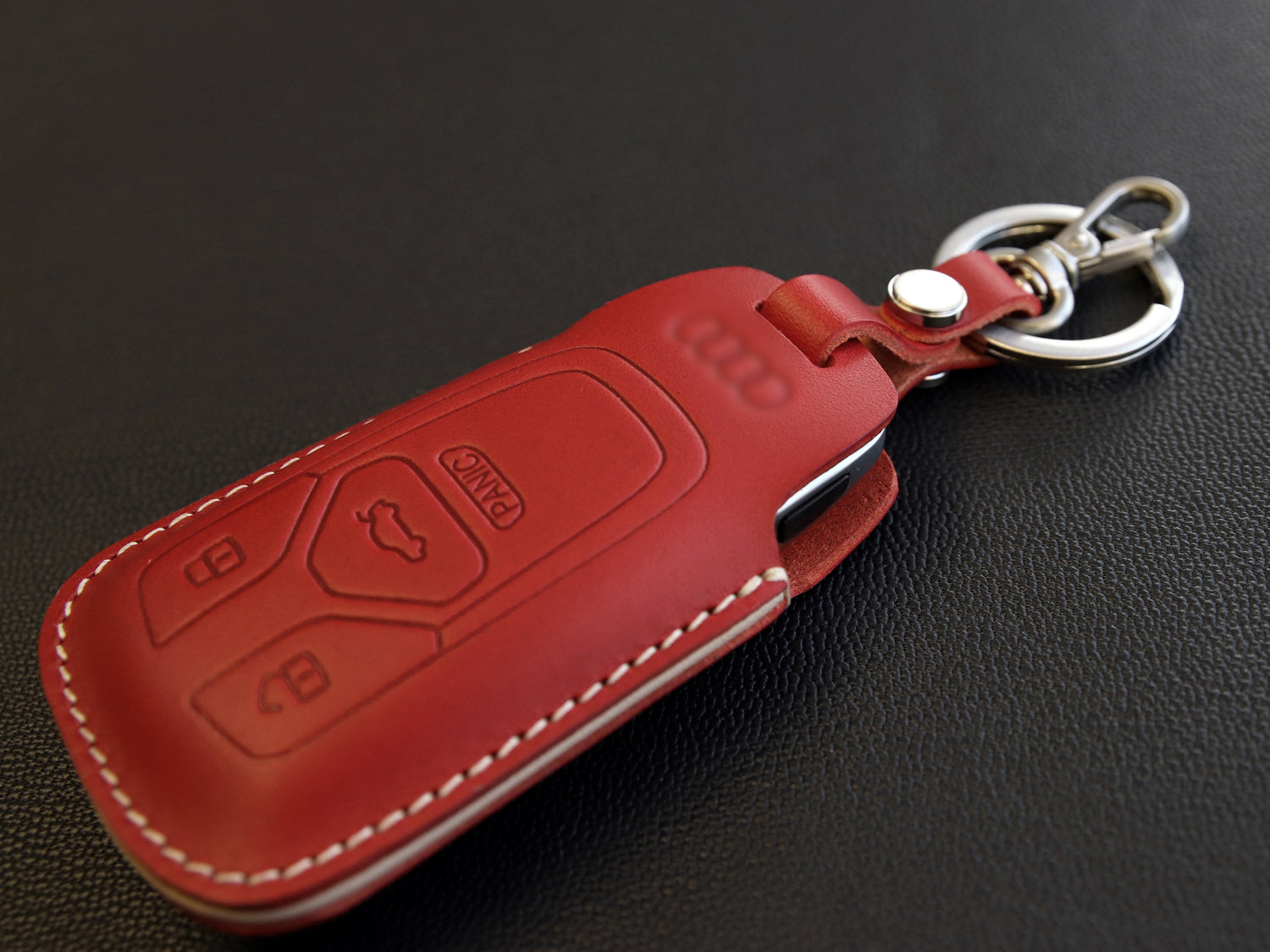 Leather Key Fob Cover for Audi [2] - Handcrafted in USA