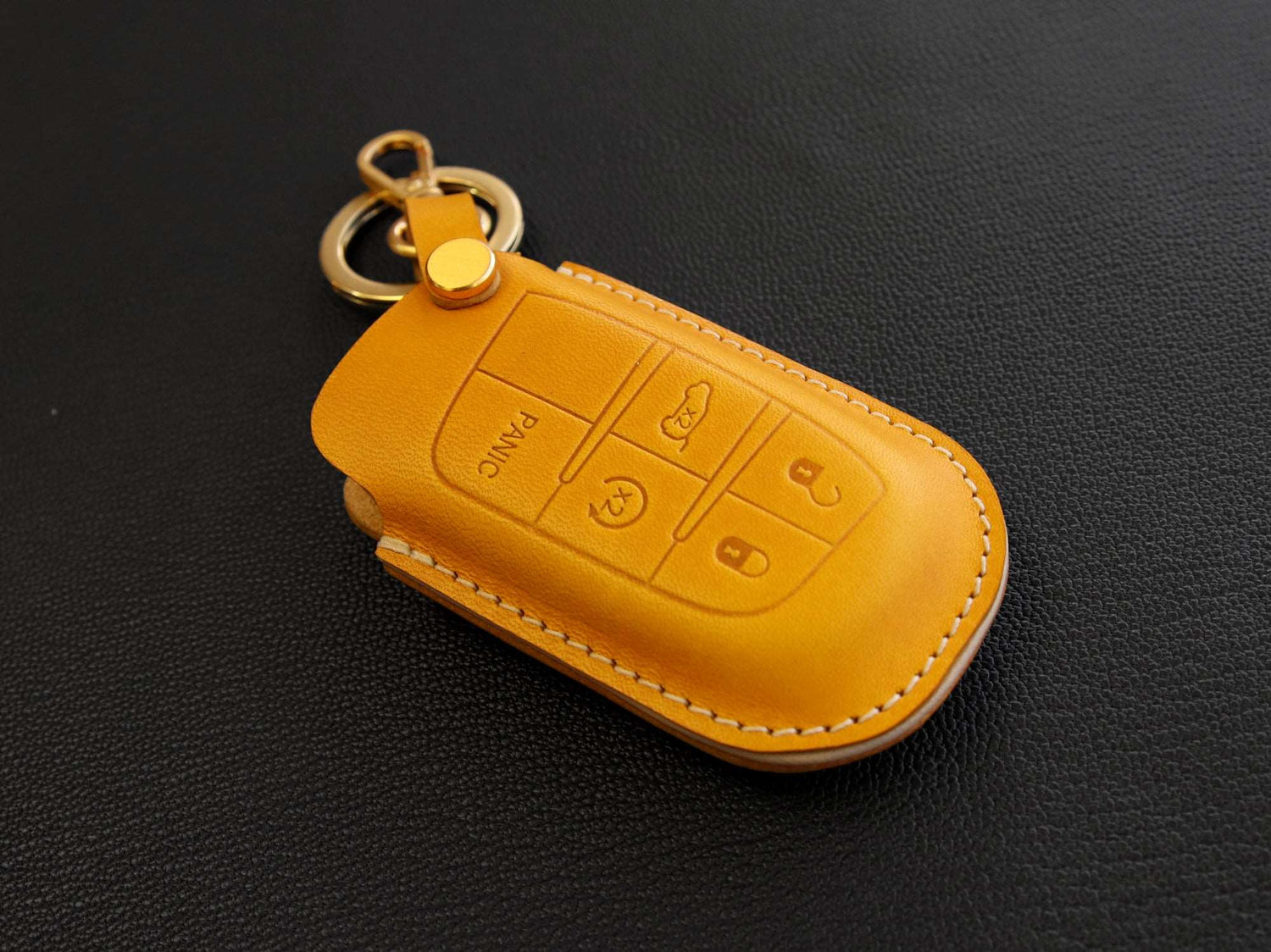 Jeep [01] Leather Key Cover- Grand Cherokee Renegade Compass - 5 Buttons