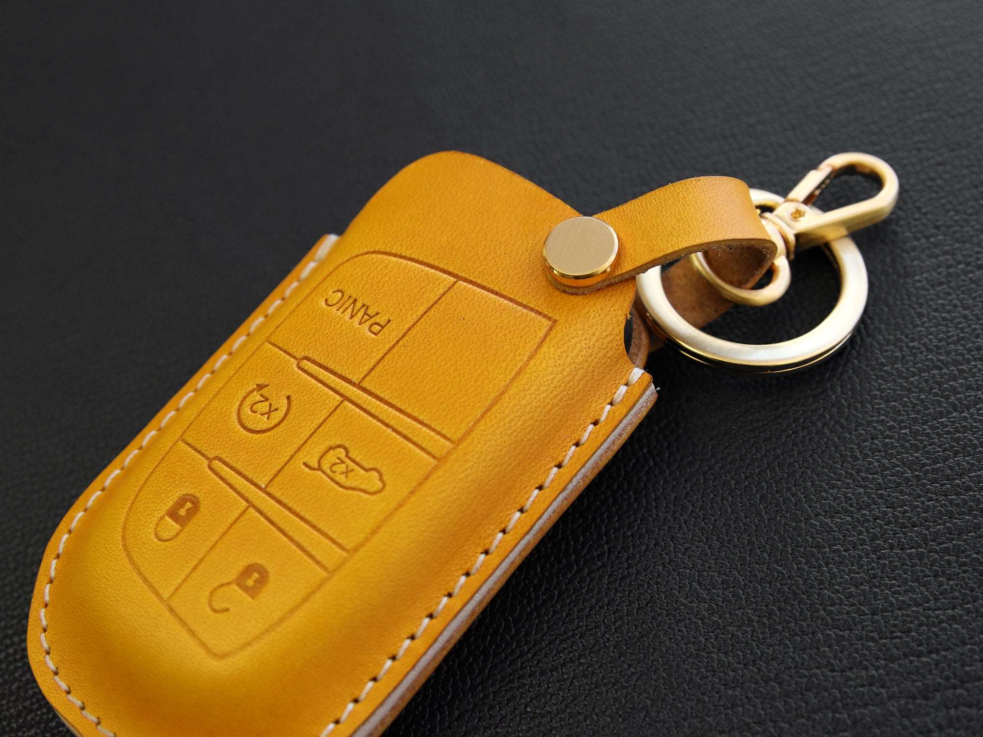 Jeep [01] Leather Key Cover- Grand Cherokee Renegade Compass - 5 Buttons