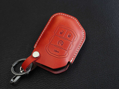 Jeep [2-4] Key Leather Case - Gladiator, Wrangler, JL, JLU, Rubicon - Italian Veg-Tanned Leather