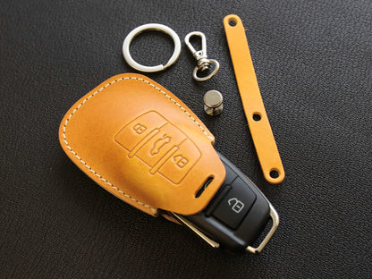 Audi Series [3] Key Fob Cover Leather Case Fits A3 A4 A5 A6 A7 S5, S7 Q5 RS