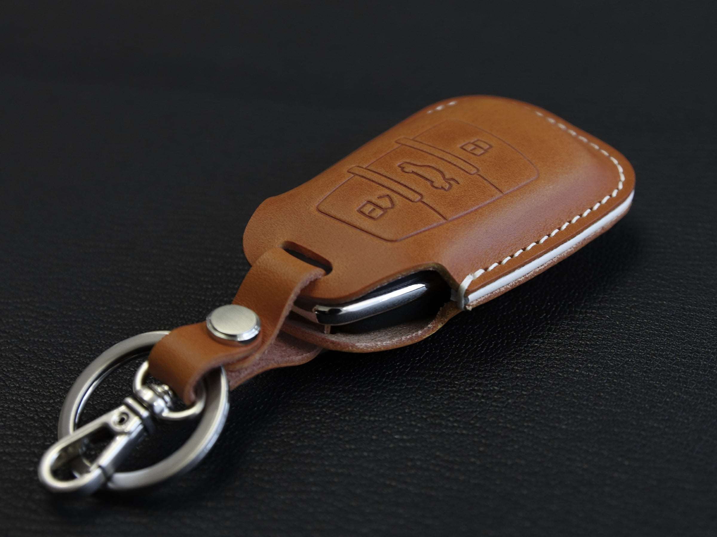 Audi Series [3] Key Fob Cover Leather Case Fits A3 A4 A5 A6 A7 S5, S7 Q5 RS