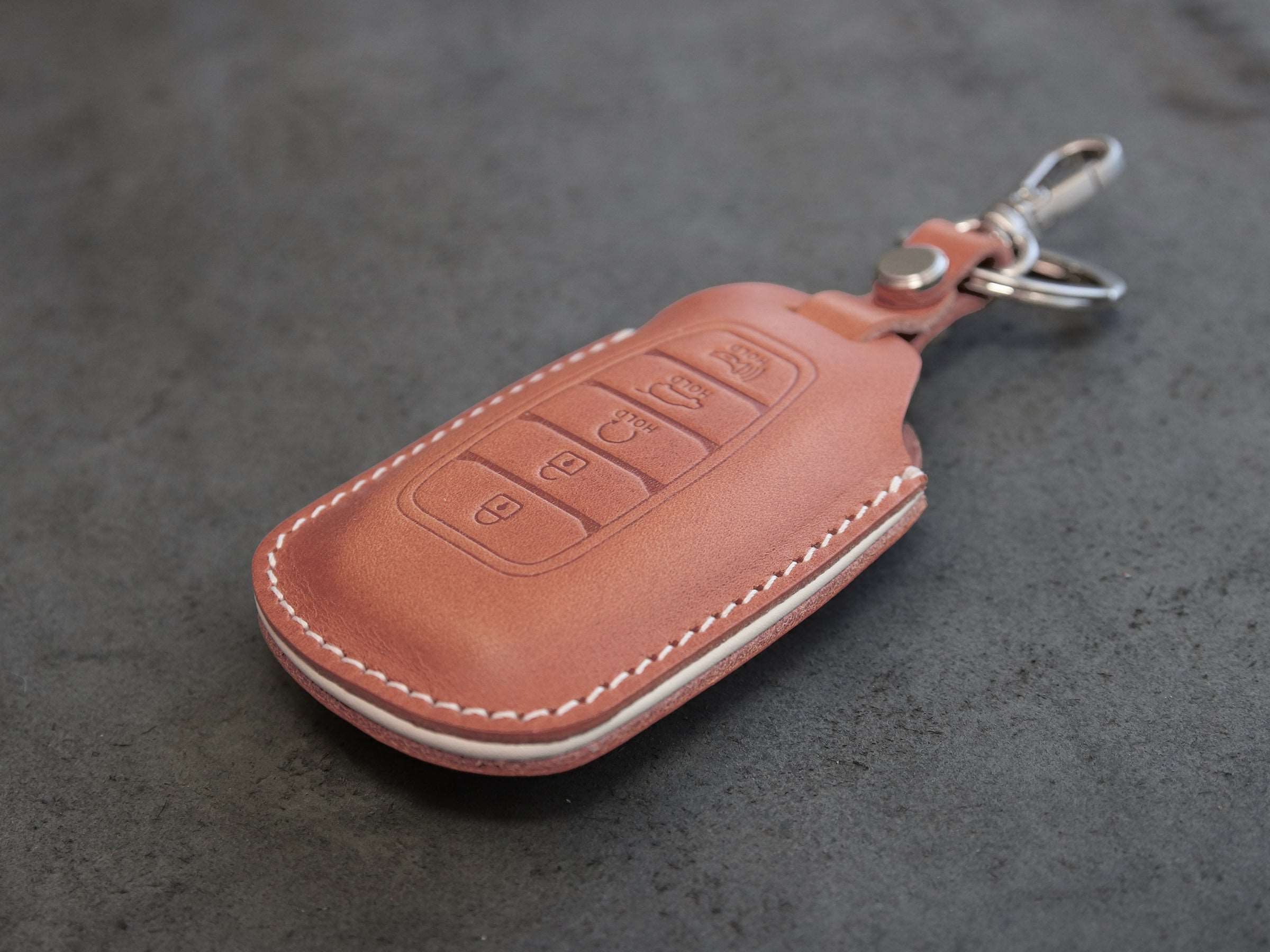 Hyundai [1-5] Key fob Cover - Palisade - Italian Veg-Tanned Leather - 5 buttons