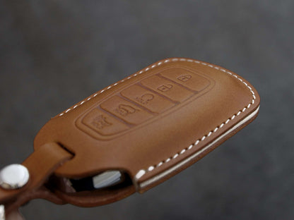 Hyundai [1-5] Key fob Cover - Palisade - Italian Veg-Tanned Leather - 5 buttons