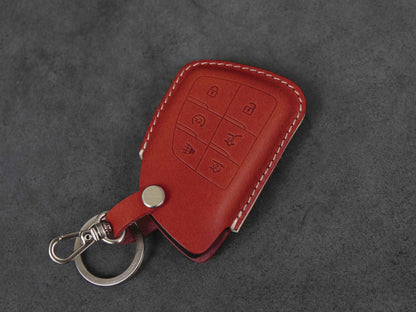 Chevrolet / GMC [4-6]  Key Fob Cover Fits Tahoe, Suburban / Yukon  - Italian Veg-Tanned Leather -6 Buttons