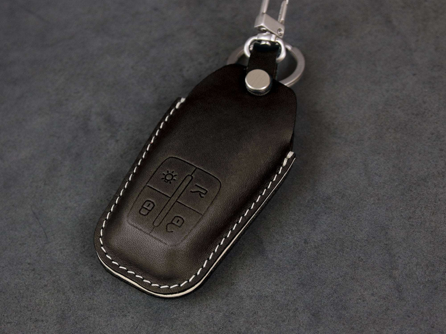 Ferrari [1] Key Fob Cover Leather Case for 488, 812, F8, ST90, 488GTB, Laferrari - Italian Veg-Tanned Leather