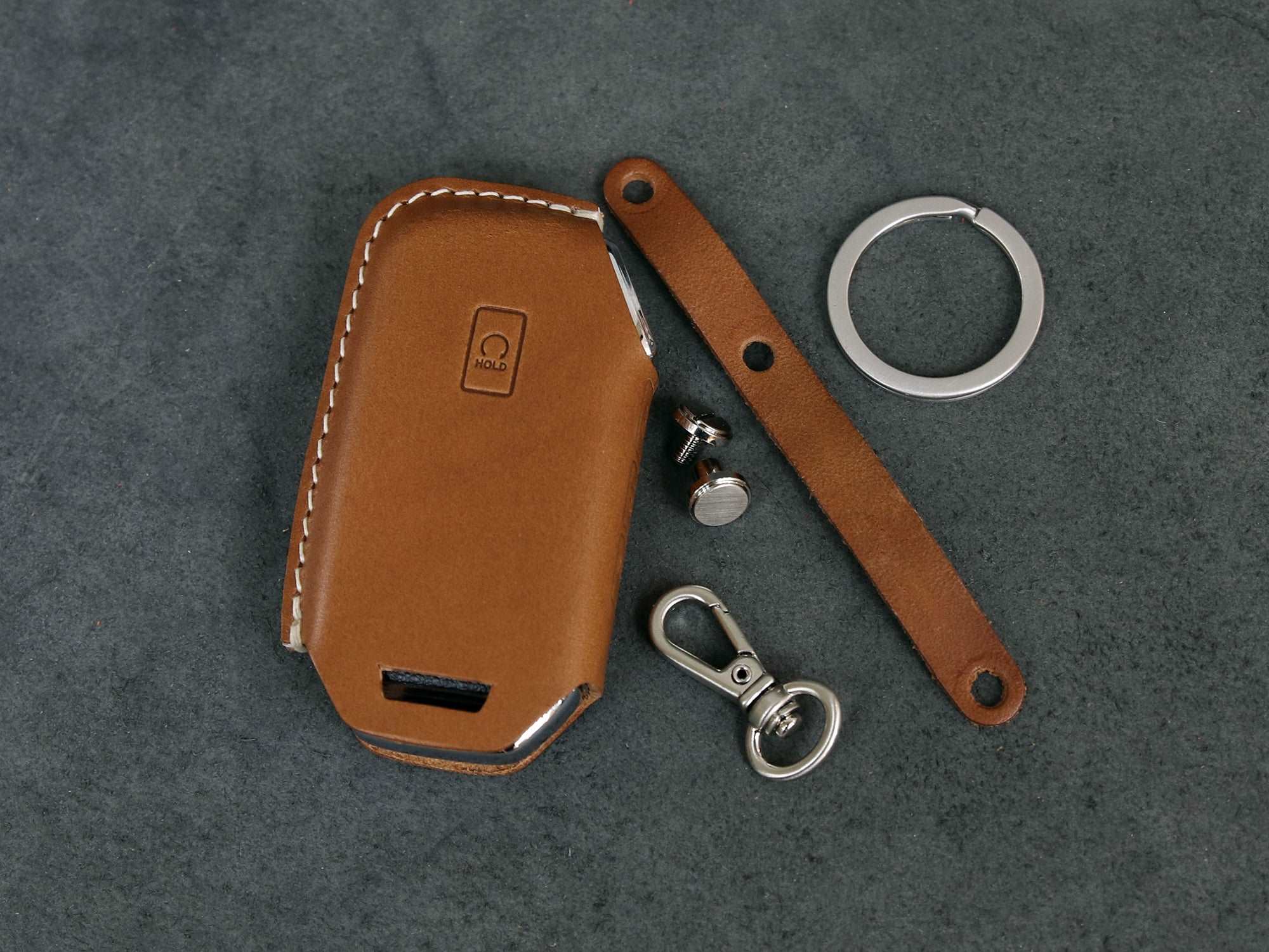 KIA [2-5] Key Cover - FORTE, NIRO, SELTOS, SORENTO, SOUL, SPORTAGE, TELLURIDE - Italian Veg-Tanned Leather