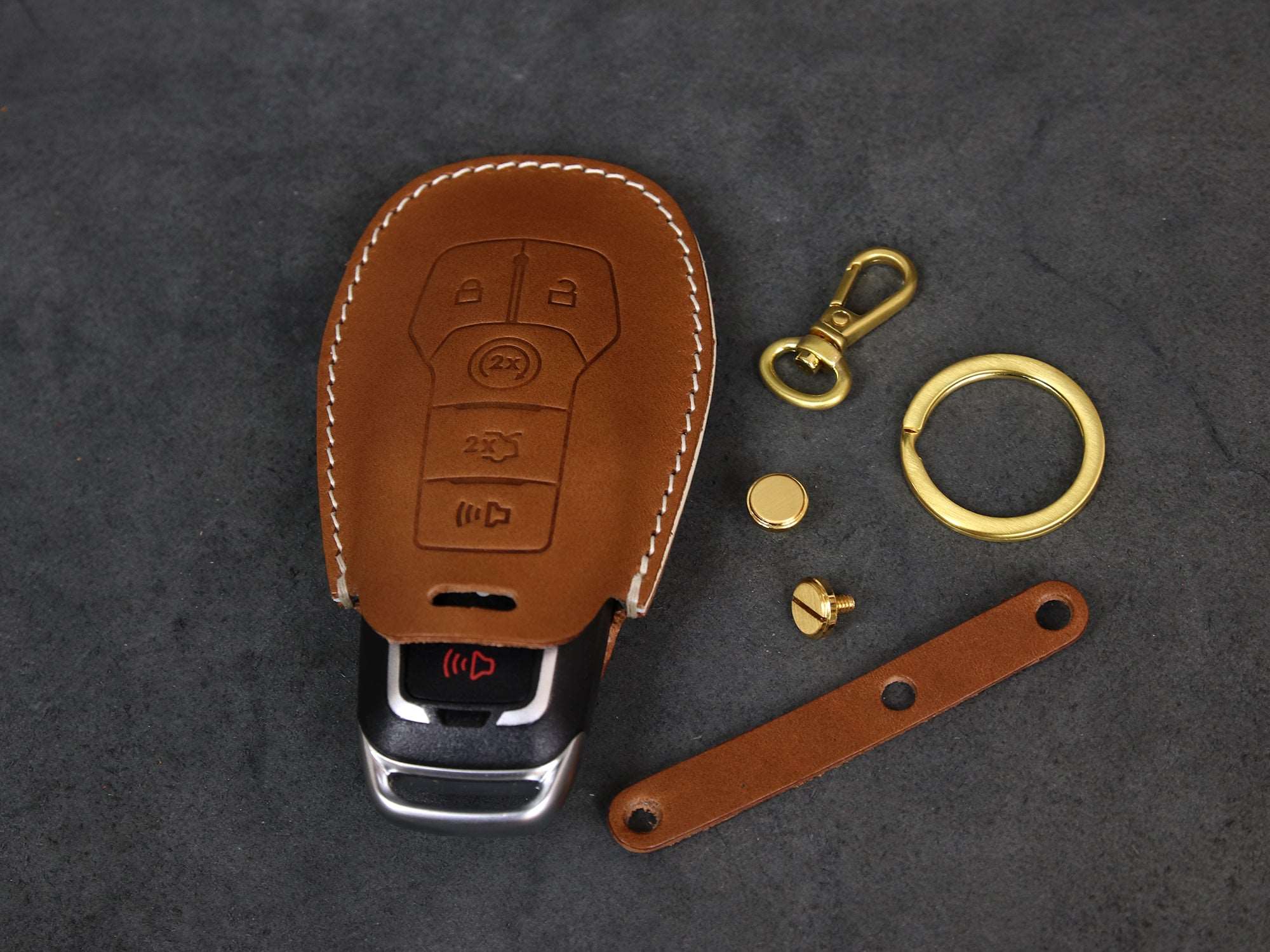 Ford / Lincoln [1-5] Leather Key Cover for Explorer Taurus F-150 MKC MKX MKZ