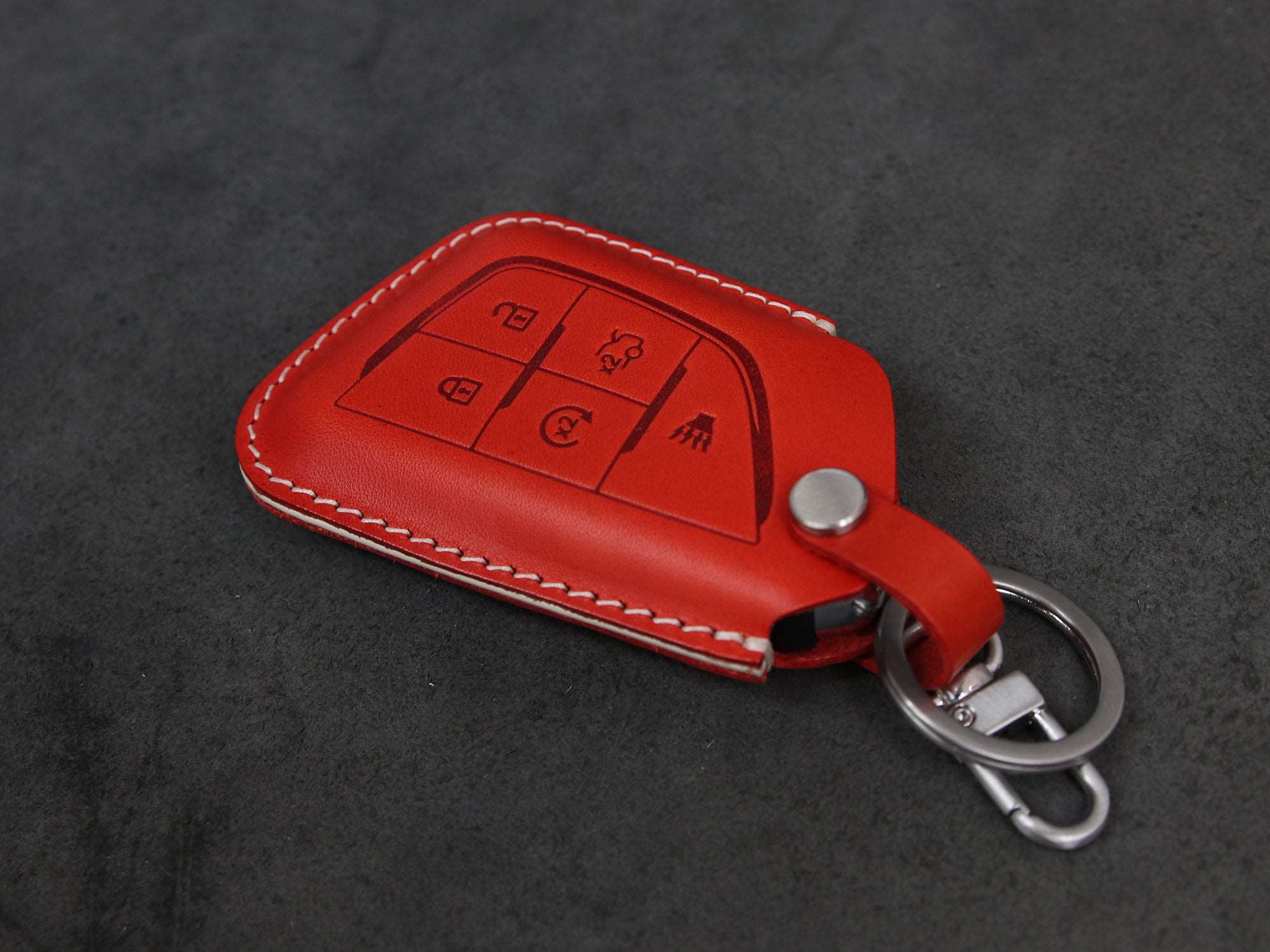 Cadillac [2-5] Key Fob Leather Case - Italian Veg-Tanned Leather -5 Buttons