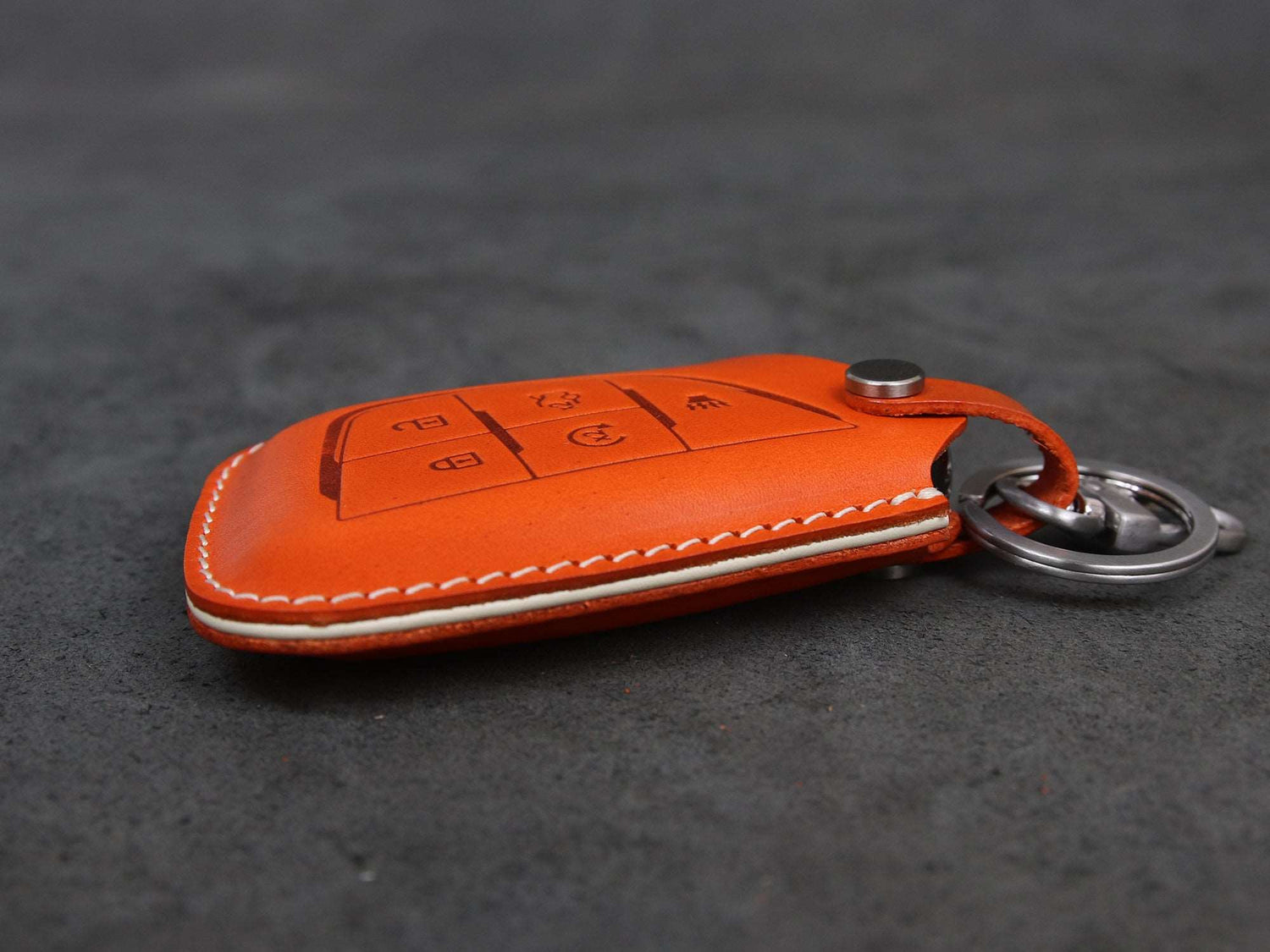 Cadillac [2-5] Key Fob Leather Case - Italian Veg-Tanned Leather -5 Buttons