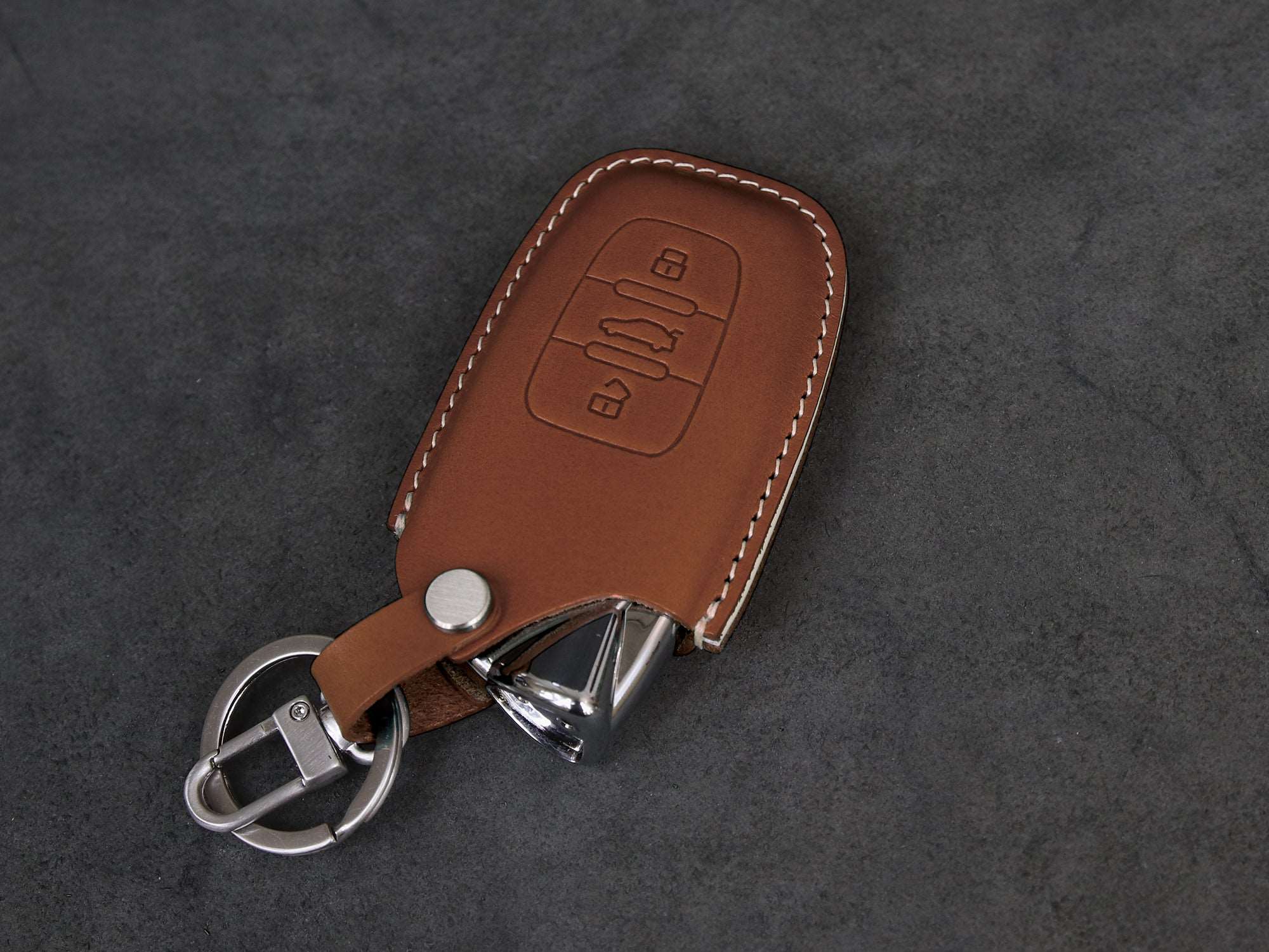 Lamborghini [1] Key Fob Cover - Aventador Centenario Diablo Gallardo Huracan Reventon Veneno -Italian Veg-Tanned Leather case 3 Buttons