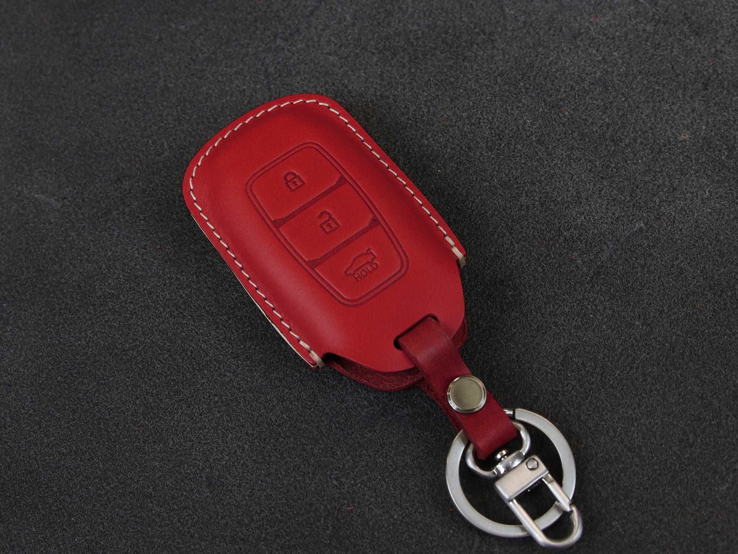 Hyundai [1-3] Key fob Cover - i30, Azera, ix35, Elantra, Accent, Santa Fe, IG Grandeur - Italian Veg-Tanned Leather - 3 buttons