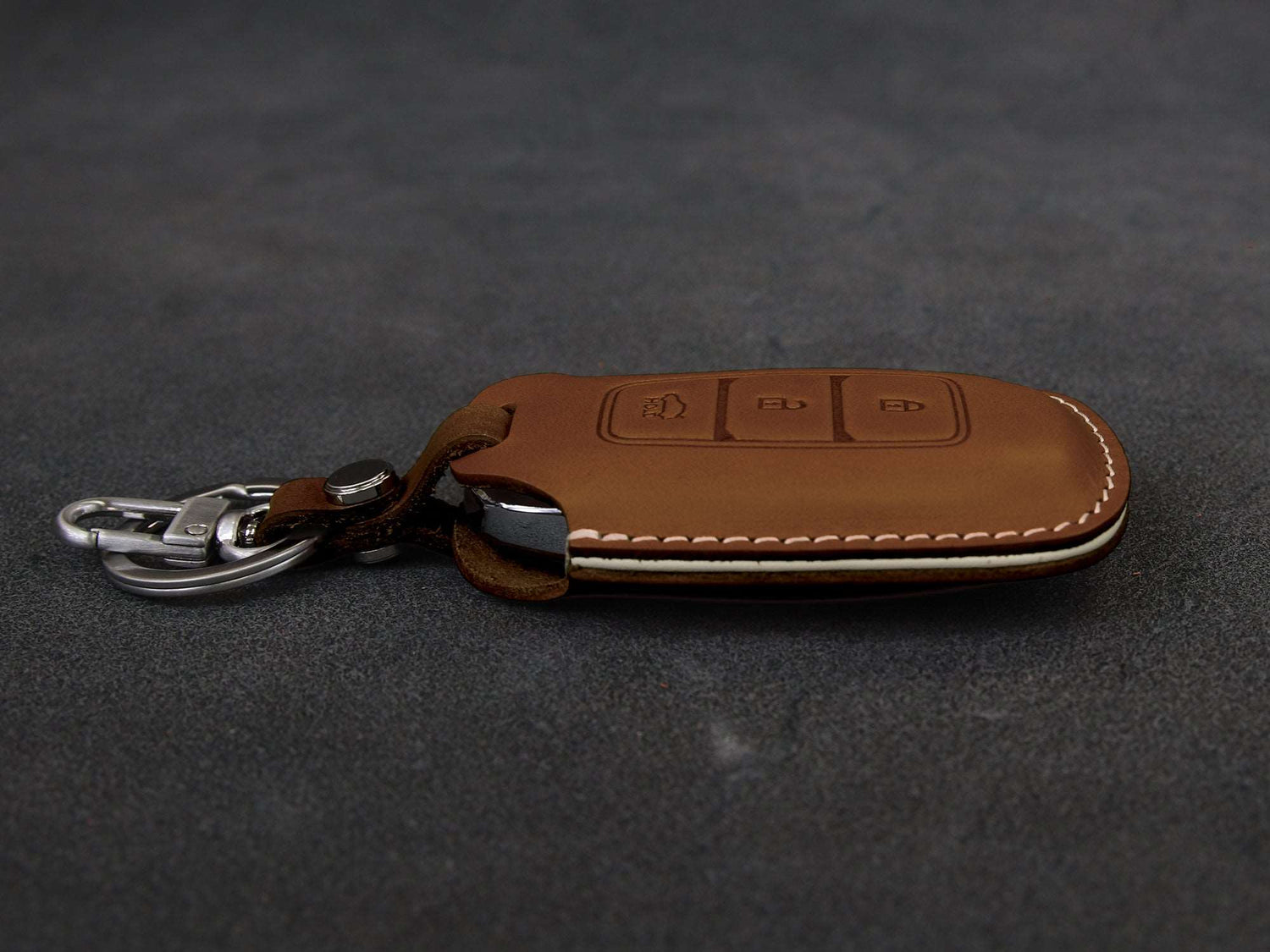 Hyundai [1-3] Key fob Cover - i30, Azera, ix35, Elantra, Accent, Santa Fe, IG Grandeur - Italian Veg-Tanned Leather - 3 buttons