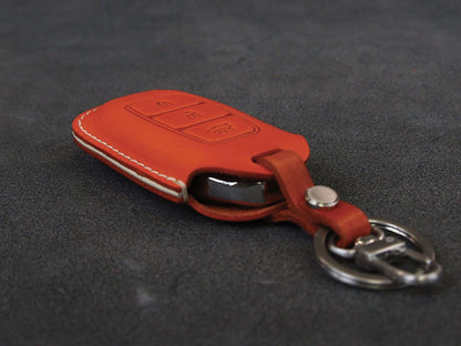 Hyundai [1-3] Key fob Cover - i30, Azera, ix35, Elantra, Accent, Santa Fe, IG Grandeur - Italian Veg-Tanned Leather - 3 buttons