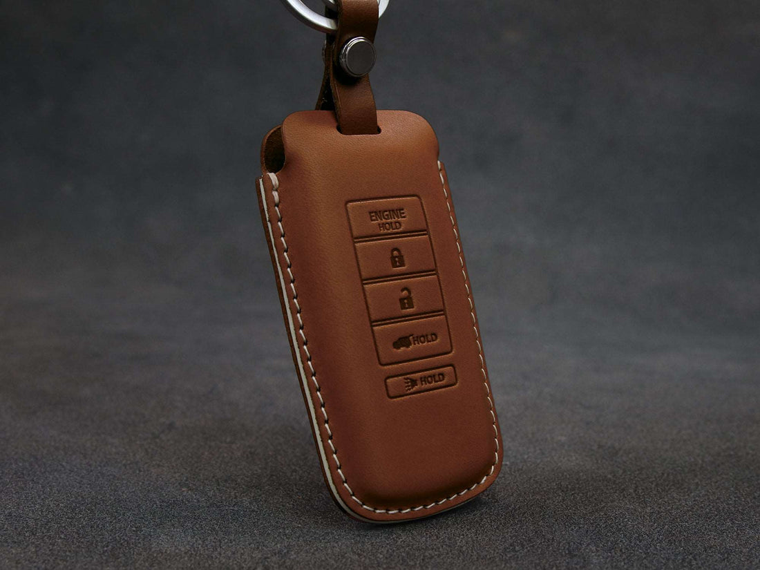 Acura [2] Series Key Fob Leather Case - TLX RLX CDX5 RDX MDX - Handcrafted in USA - Personalized Stamp