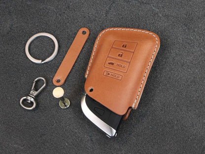 Acura Series [3] Key Fob Cover - Italian Premium Leather - MDX RDX RLX ILX TLX CDX NSX - Personalized Stamp