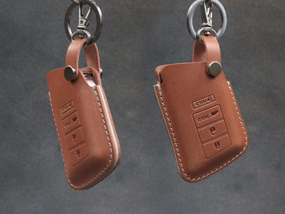 Acura Series [3] Key Fob Cover - Italian Premium Leather - MDX RDX RLX ILX TLX CDX NSX - Personalized Stamp