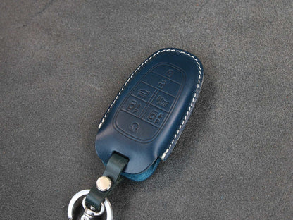 Hyundai Series [3] Key Fob Cover Premium Leather Keyless Remote Car Key Case Grandeur Santa Fe Sonata Tucson Nexo Car Accessory