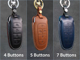 Hyundai Series [3] Key Fob Cover Premium Leather Keyless Remote Car Key Case Grandeur Santa Fe Sonata Tucson Nexo Car Accessory