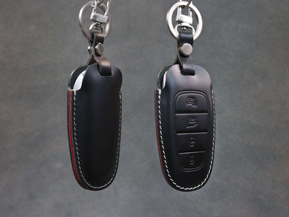 Hyundai Series [3] Key Fob Cover Premium Leather Keyless Remote Car Key Case Grandeur Santa Fe Sonata Tucson Nexo Car Accessory