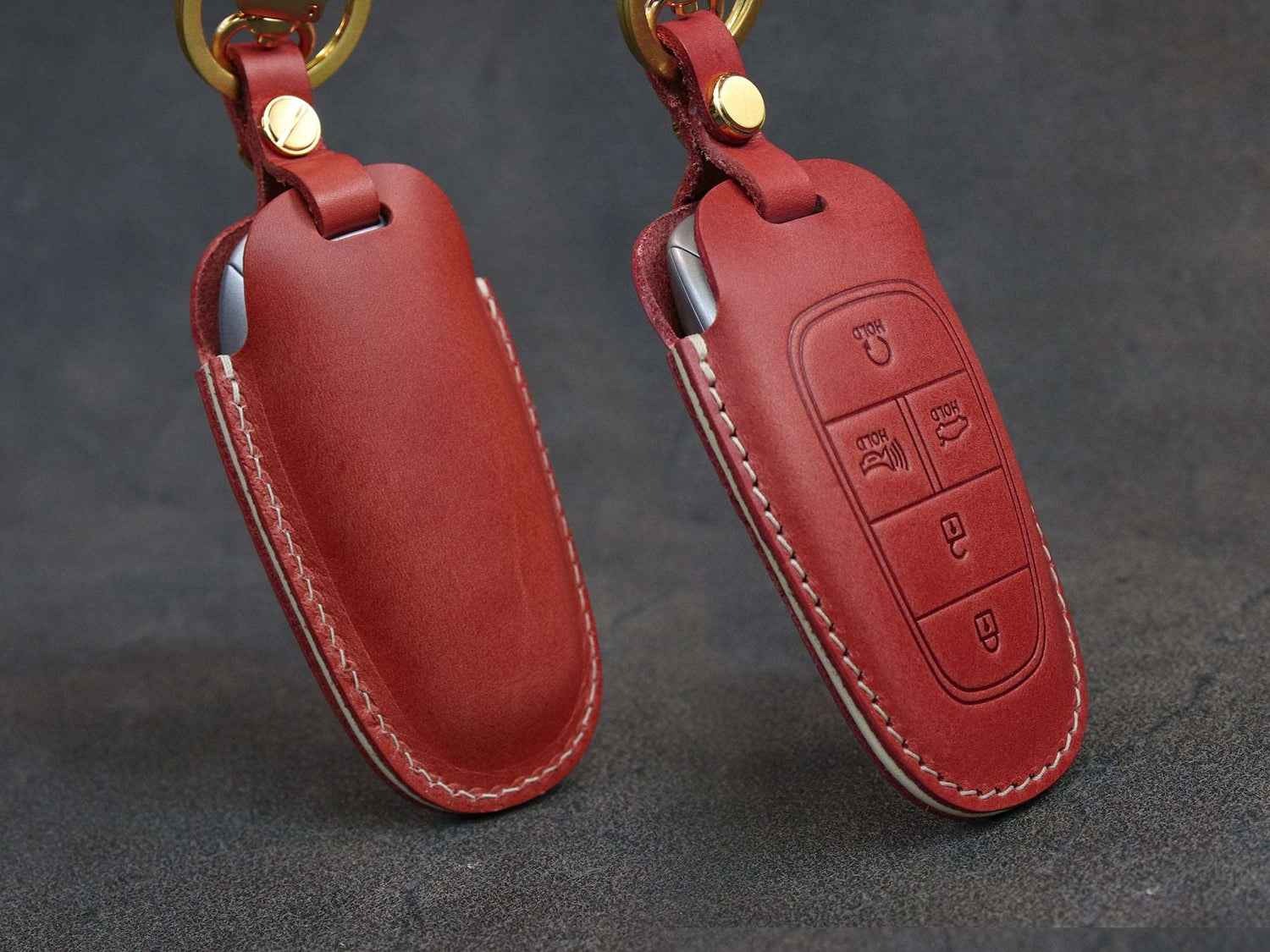 Hyundai Series [3] Key Fob Cover Premium Leather Keyless Remote Car Key Case Grandeur Santa Fe Sonata Tucson Nexo Car Accessory