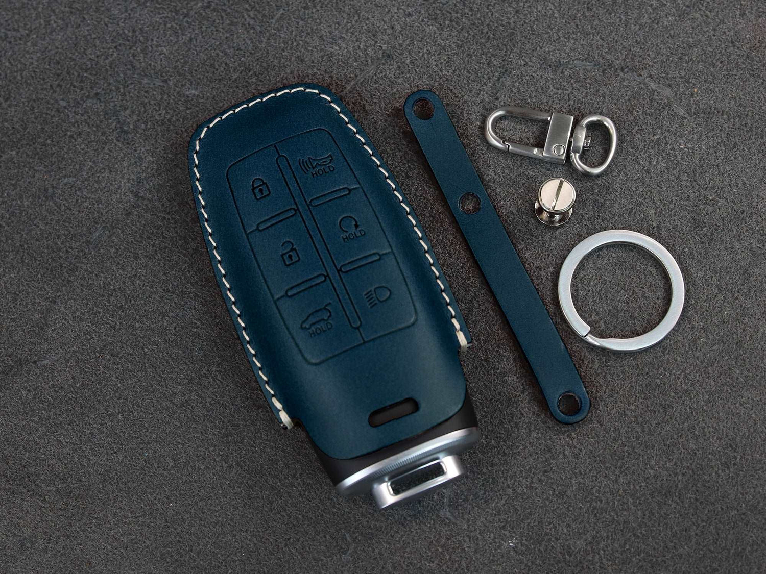 Genesis Series [2] Key Fob Cover Premium Leather Keyless Remote Car Key Case GV80 G80 GV70 G70 Car Accessory