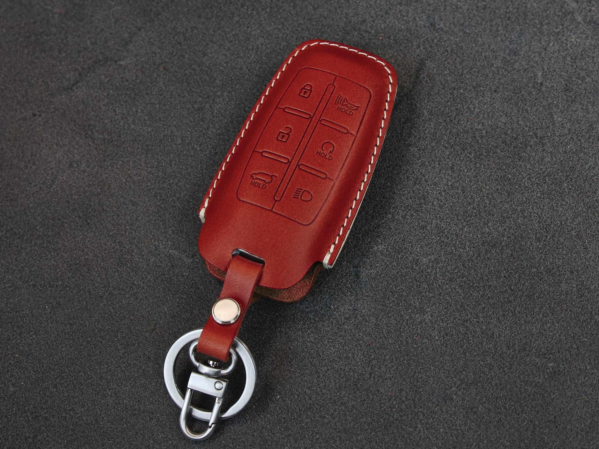 Genesis Series [2] Key Fob Cover Premium Leather Keyless Remote Car Key Case GV80 G80 GV70 G70 Car Accessory