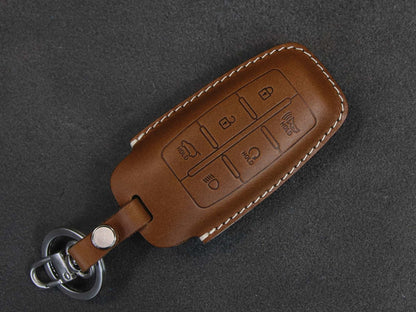 Genesis Series [2] Key Fob Cover Premium Leather Keyless Remote Car Key Case GV80 G80 GV70 G70 Car Accessory