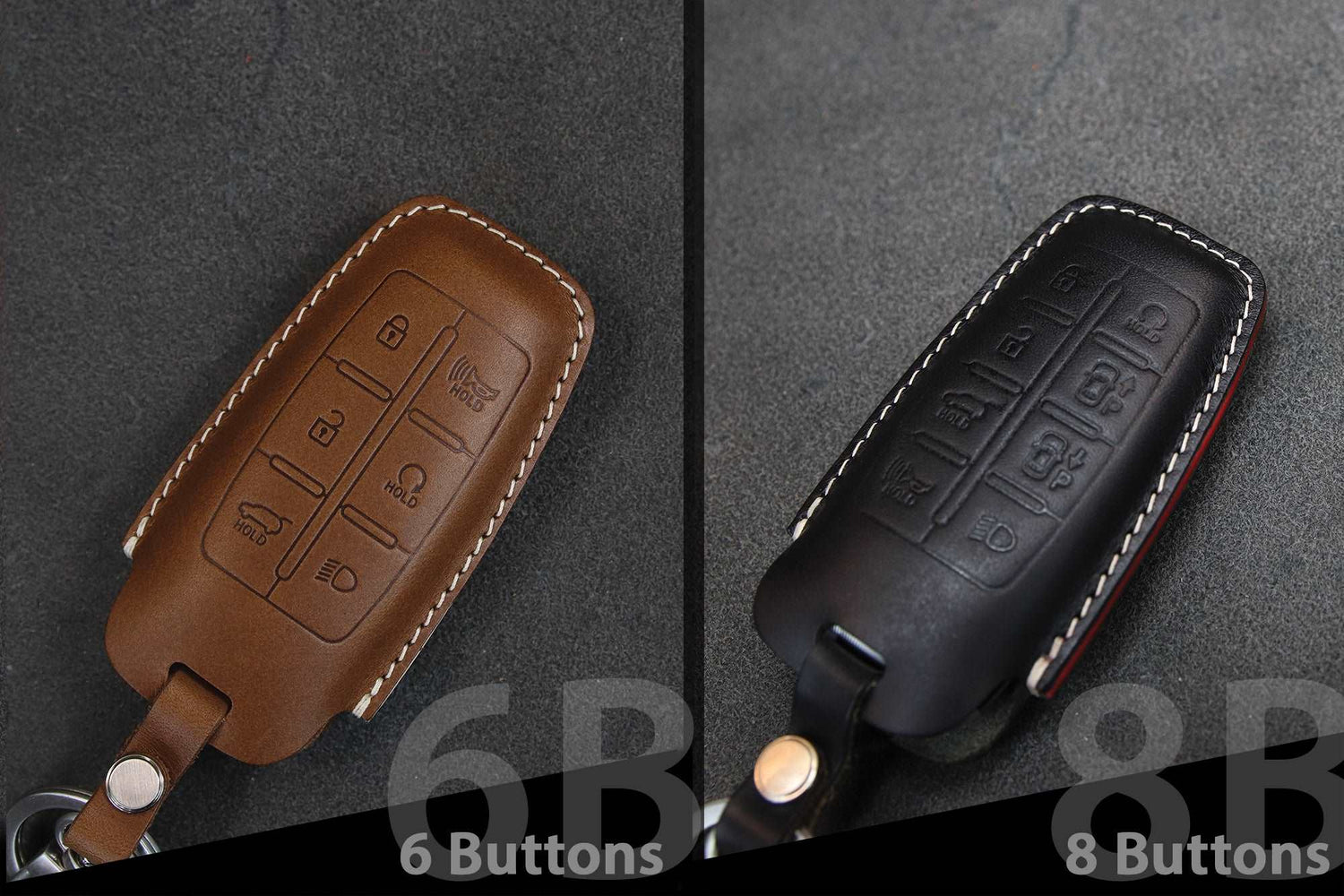 Genesis Series [2] Key Fob Cover Premium Leather Keyless Remote Car Key Case GV80 G80 GV70 G70 Car Accessory