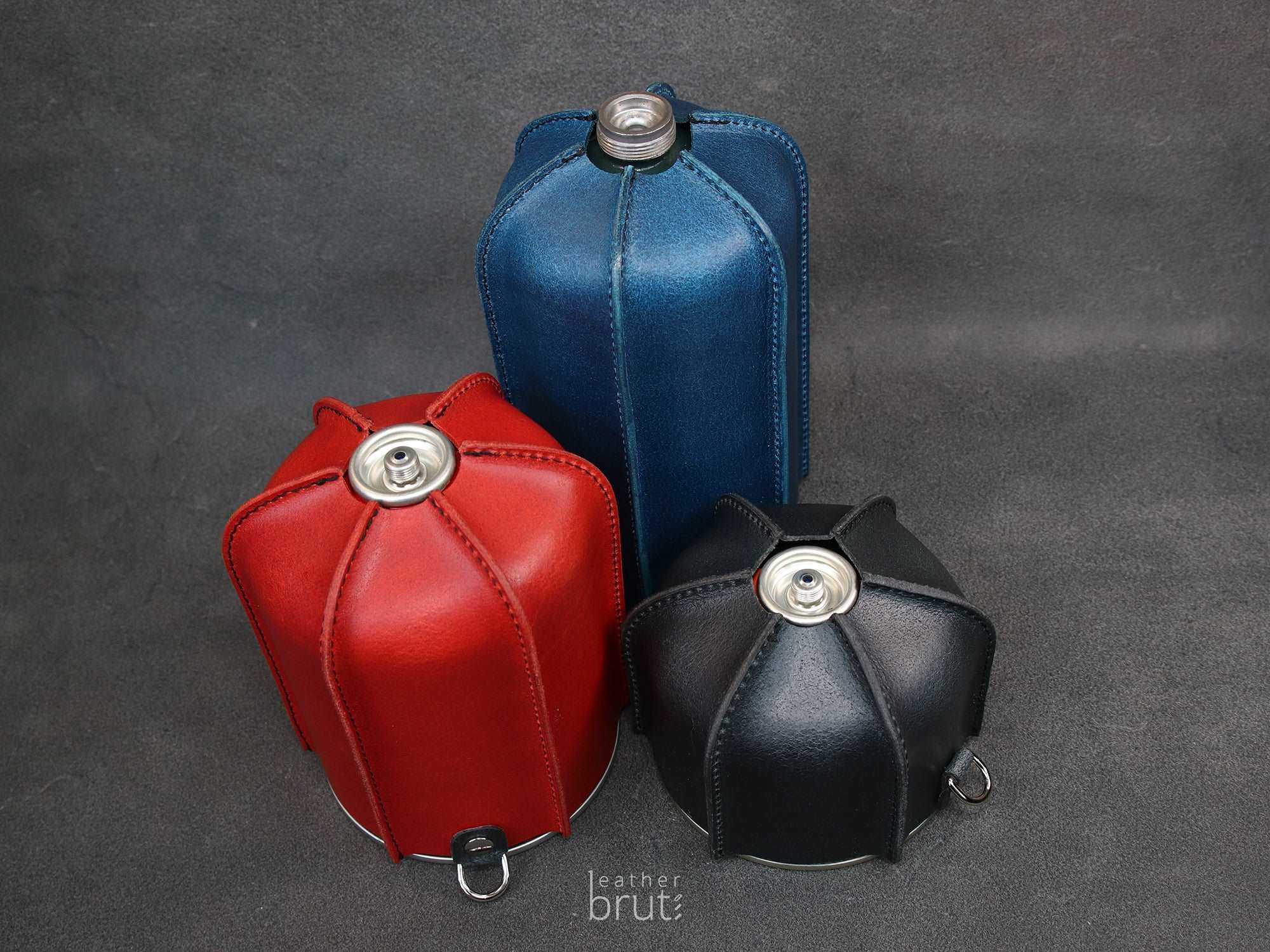 Gas Canister Leather Cover Fuel Can Protector Gas Cylinder Warmer Camping Accessory MSR Coleman Jetboil Primus