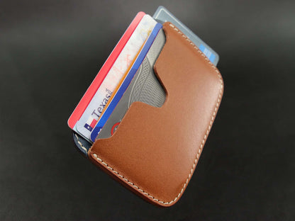 Leather Card Wallet [LC-BNBK] - Layers Series - Card Holder - Premium Italian Veg-Tanned Leather - Personalized Stamp - Handcrafted in USA