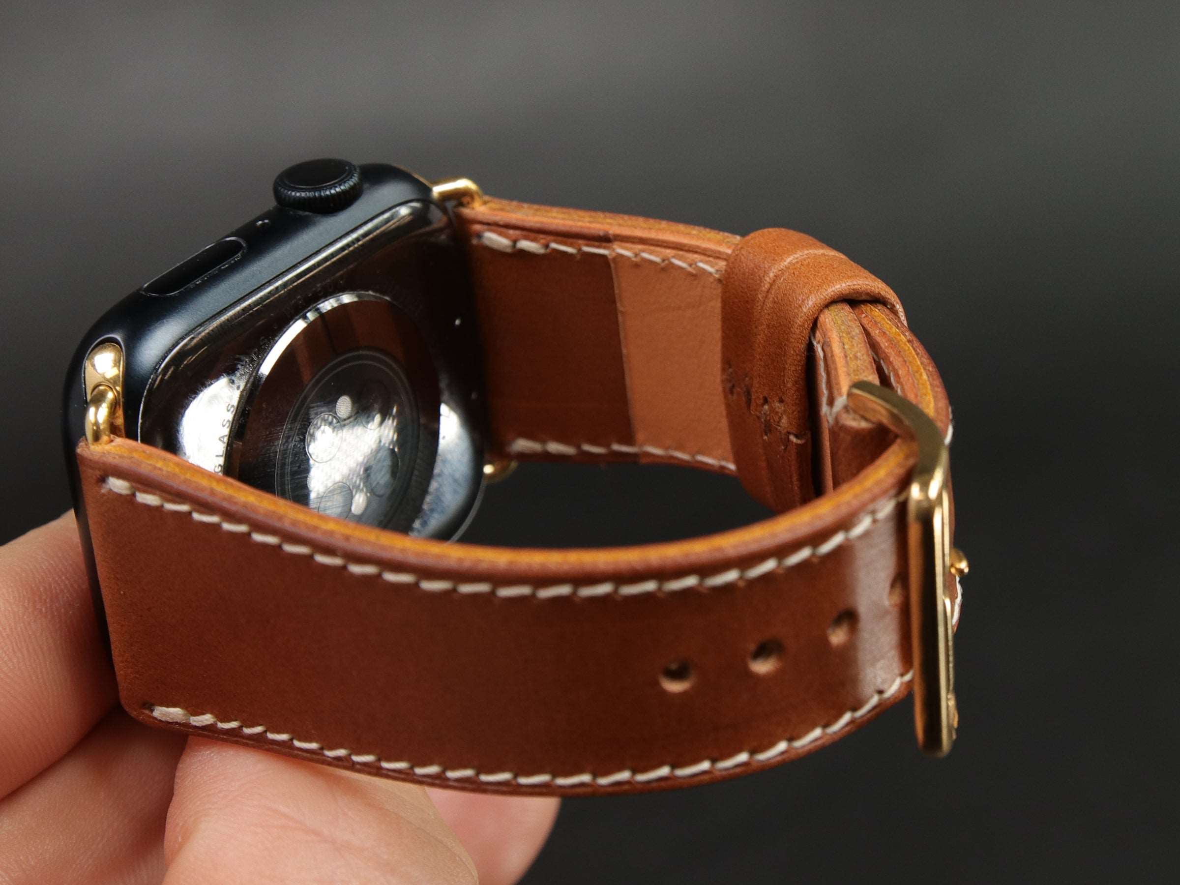 Apple Watch Leather Band - Brown -[V1] - Italian Veg-Tanned Leather - Handcrafted in USA