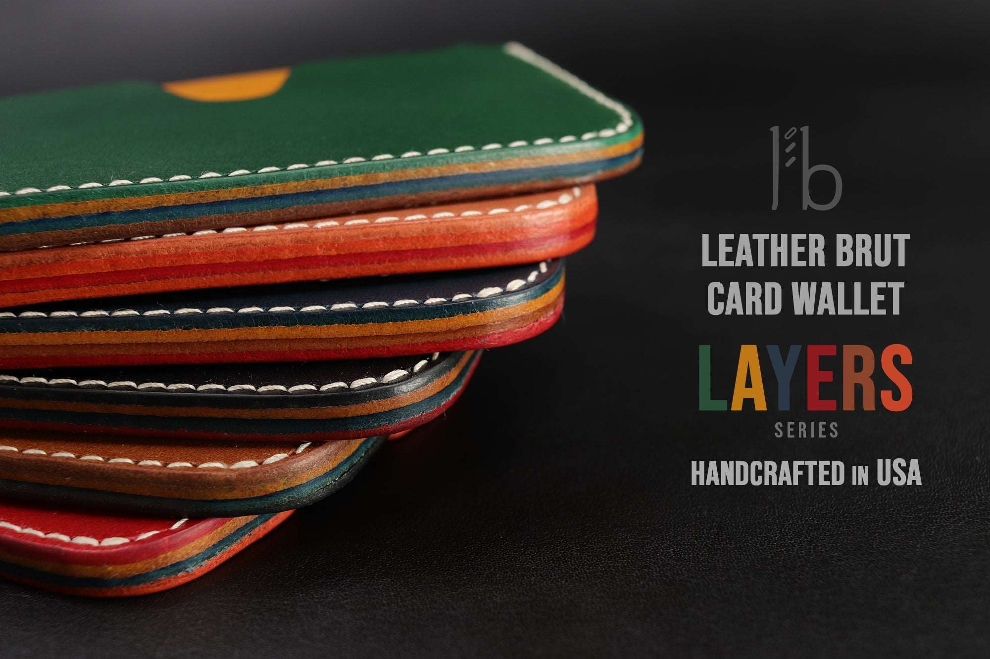 Leather Card Wallet [LC-NYBrR] - LAYERS SERIES - Card Holder - Premium Italian Veg-Tanned Leather - Personalized Stamp - Handcrafted in USA