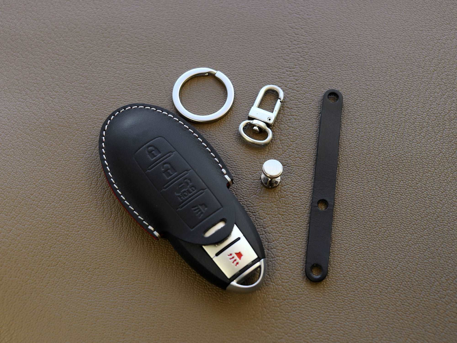 Infiniti [1-4] Key Cover Leather Case - G35 QX56 FX35 Q50 G37 M35 QX60 i35 QX80 Q60 QX30 - 4 Buttons