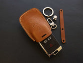 Land Rover / Jaguar Series [2] Key Fob Cover - Range Rover Sport Evoque Velar Discovery 5 - Italian Veg-Tanned Leather -5 Buttons