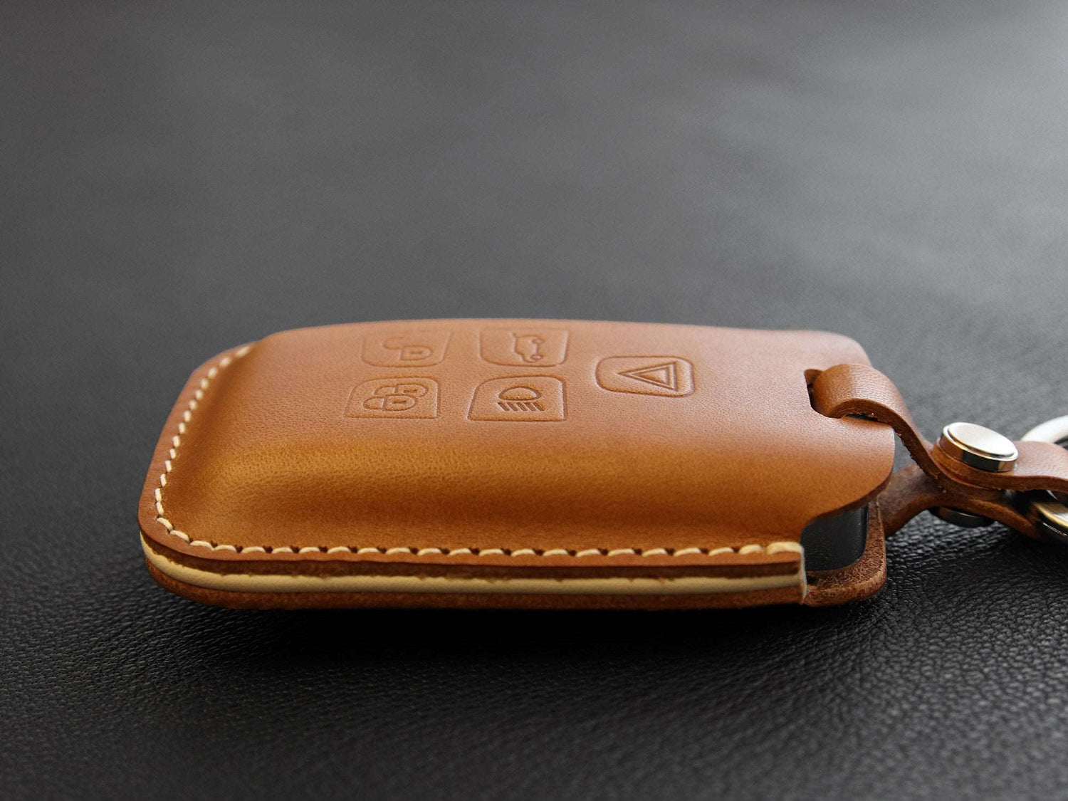 Land Rover / Jaguar Series [2] Key Fob Cover - Range Rover Sport Evoque Velar Discovery 5 - Italian Veg-Tanned Leather -5 Buttons