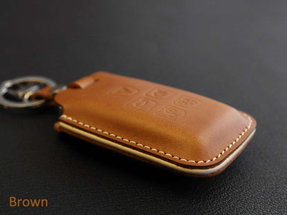 Land Rover / Jaguar Series [2] Key Fob Cover - Range Rover Sport Evoque Velar Discovery 5 - Italian Veg-Tanned Leather -5 Buttons