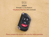 Jeep [2-4] Key Leather Case - Gladiator, Wrangler, JL, JLU, Rubicon - Italian Veg-Tanned Leather