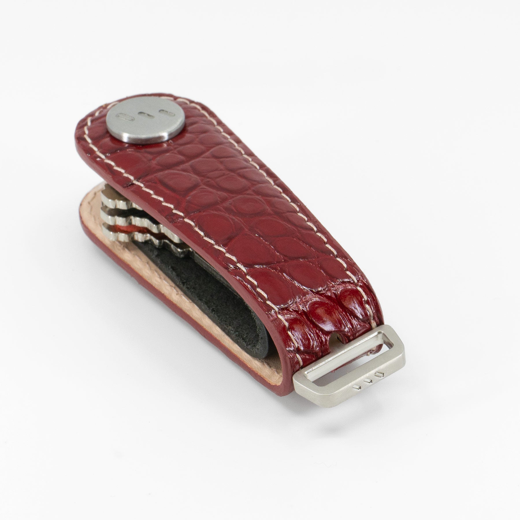 American Alligator Leather Key Organizer – Red, Limited Edition