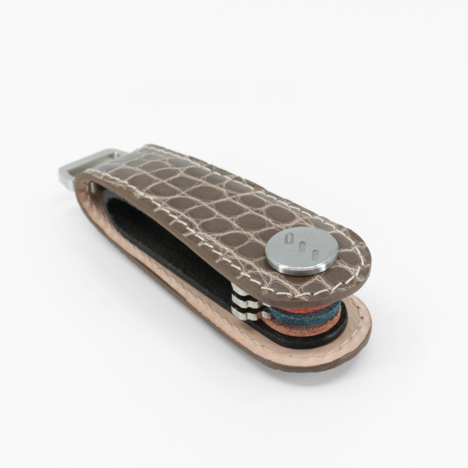 American Alligator Leather Key Organizer – Taupe, Limited Edition