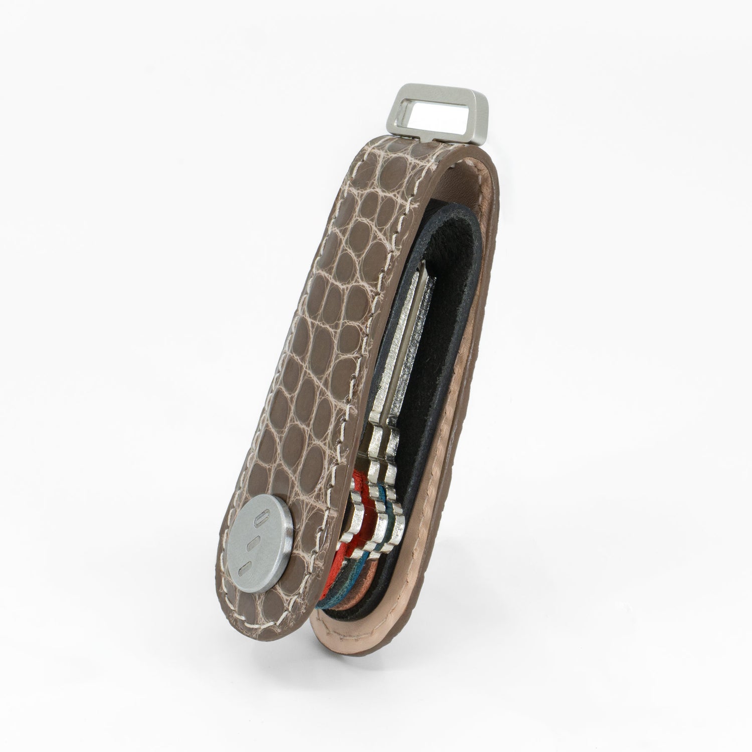 American Alligator Leather Key Organizer – Taupe, Limited Edition
