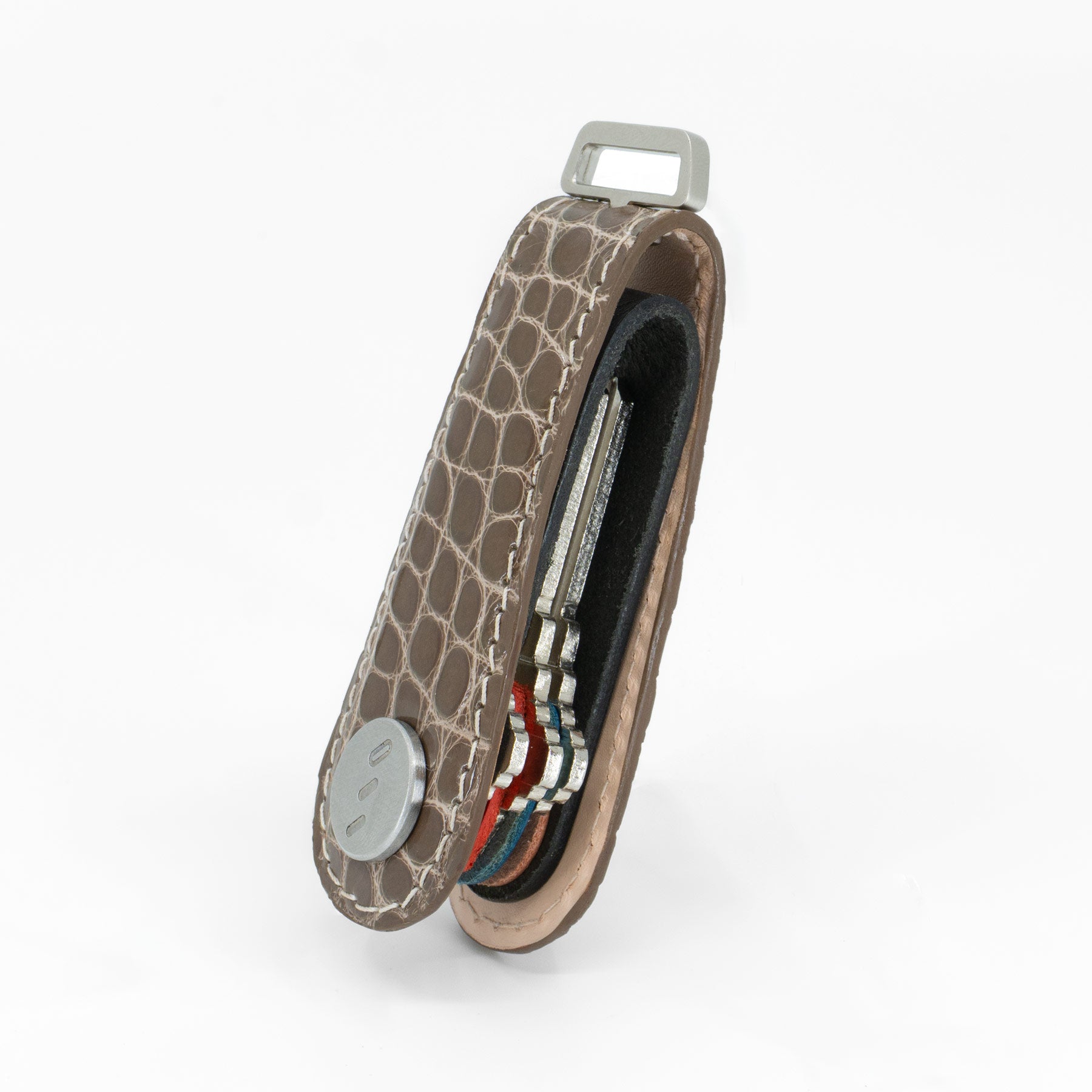 American Alligator Leather Key Organizer – Taupe, Limited Edition