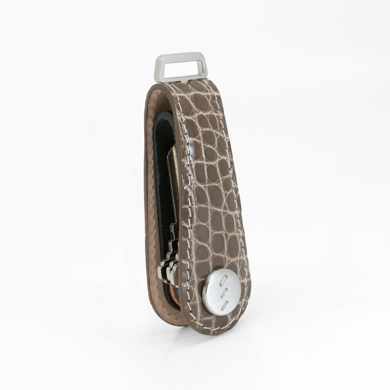 American Alligator Leather Key Organizer – Taupe, Limited Edition