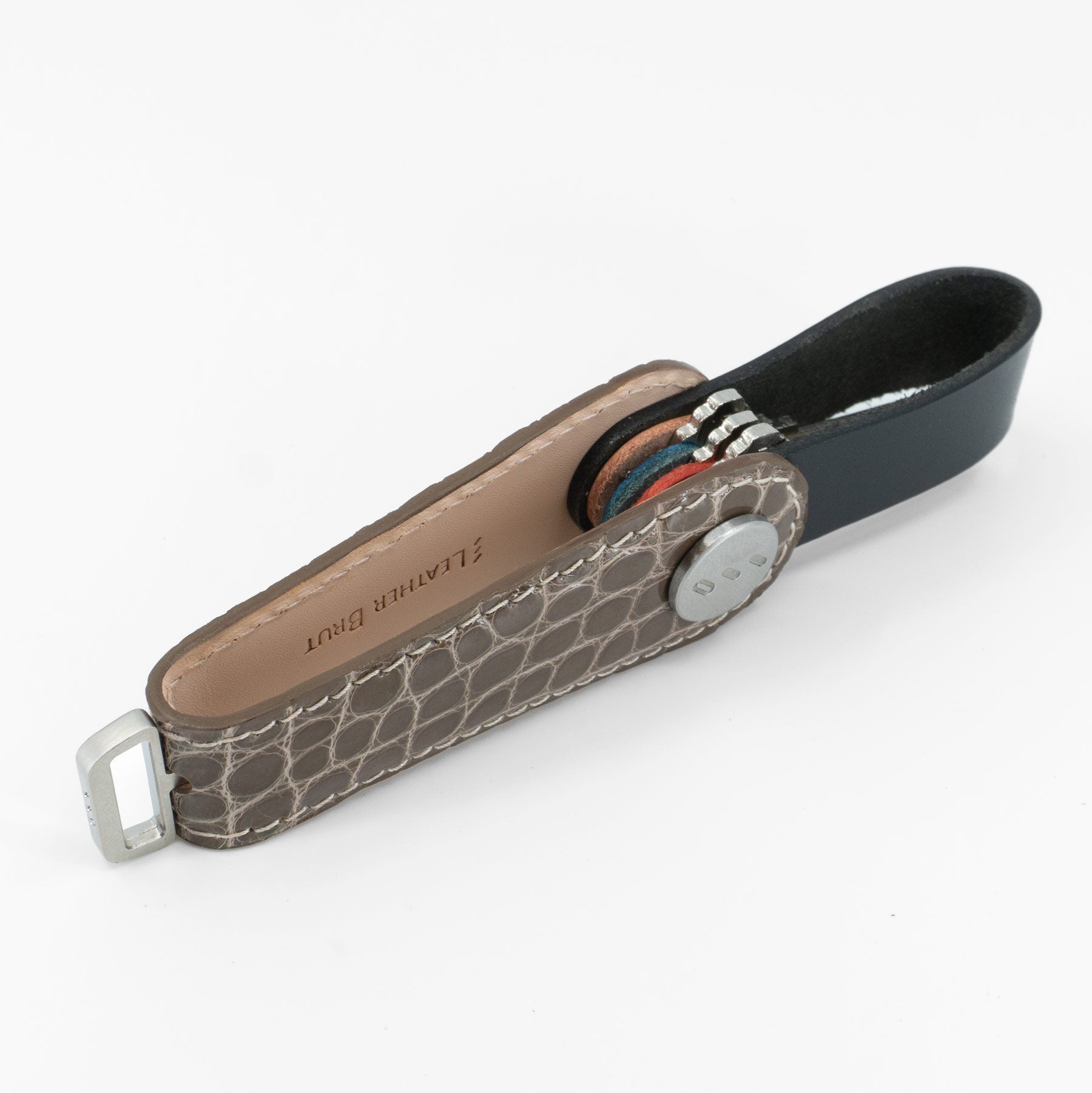 American Alligator Leather Key Organizer – Taupe, Limited Edition