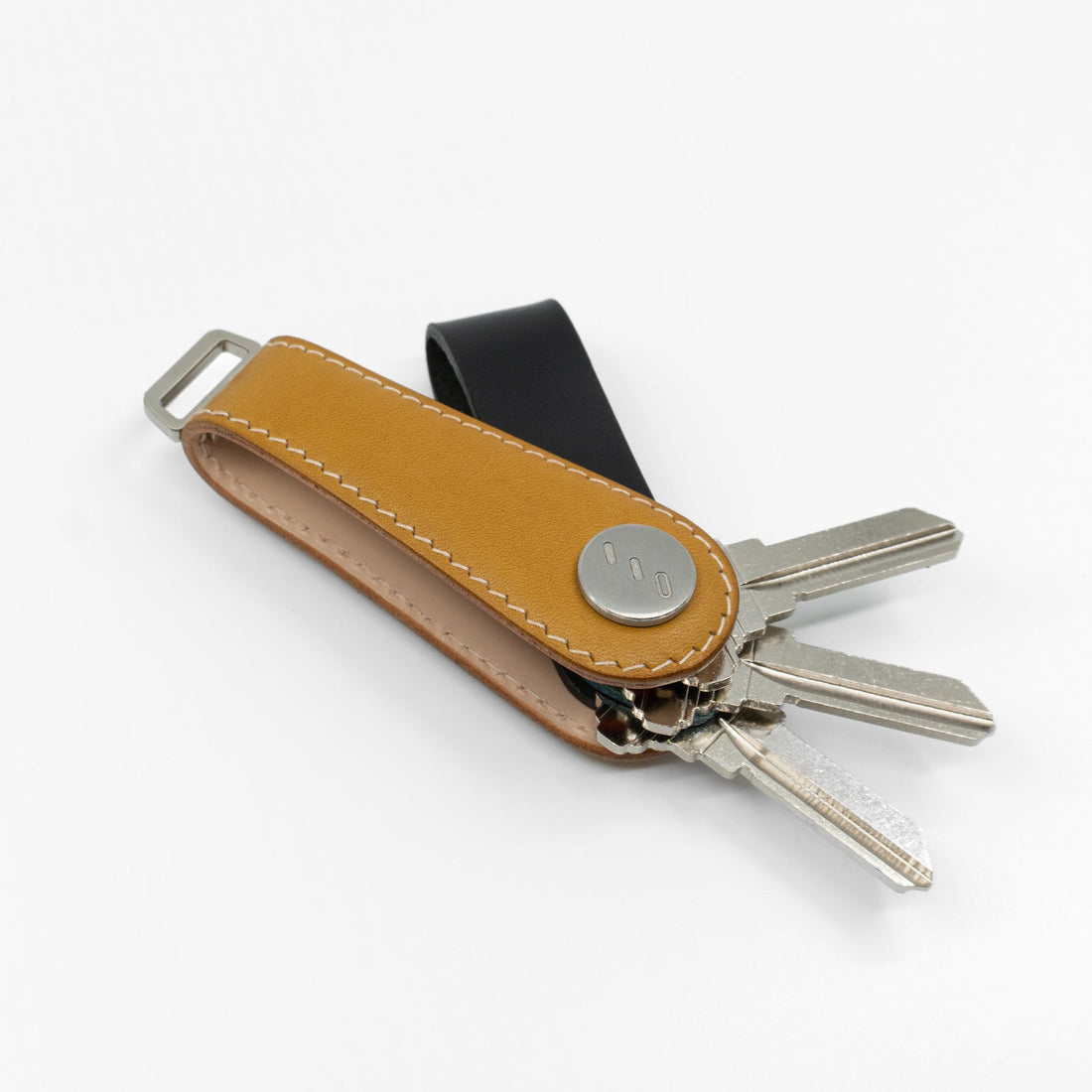 Yellow NOVONAPPA French calfskin key organizer, front view, limited edition