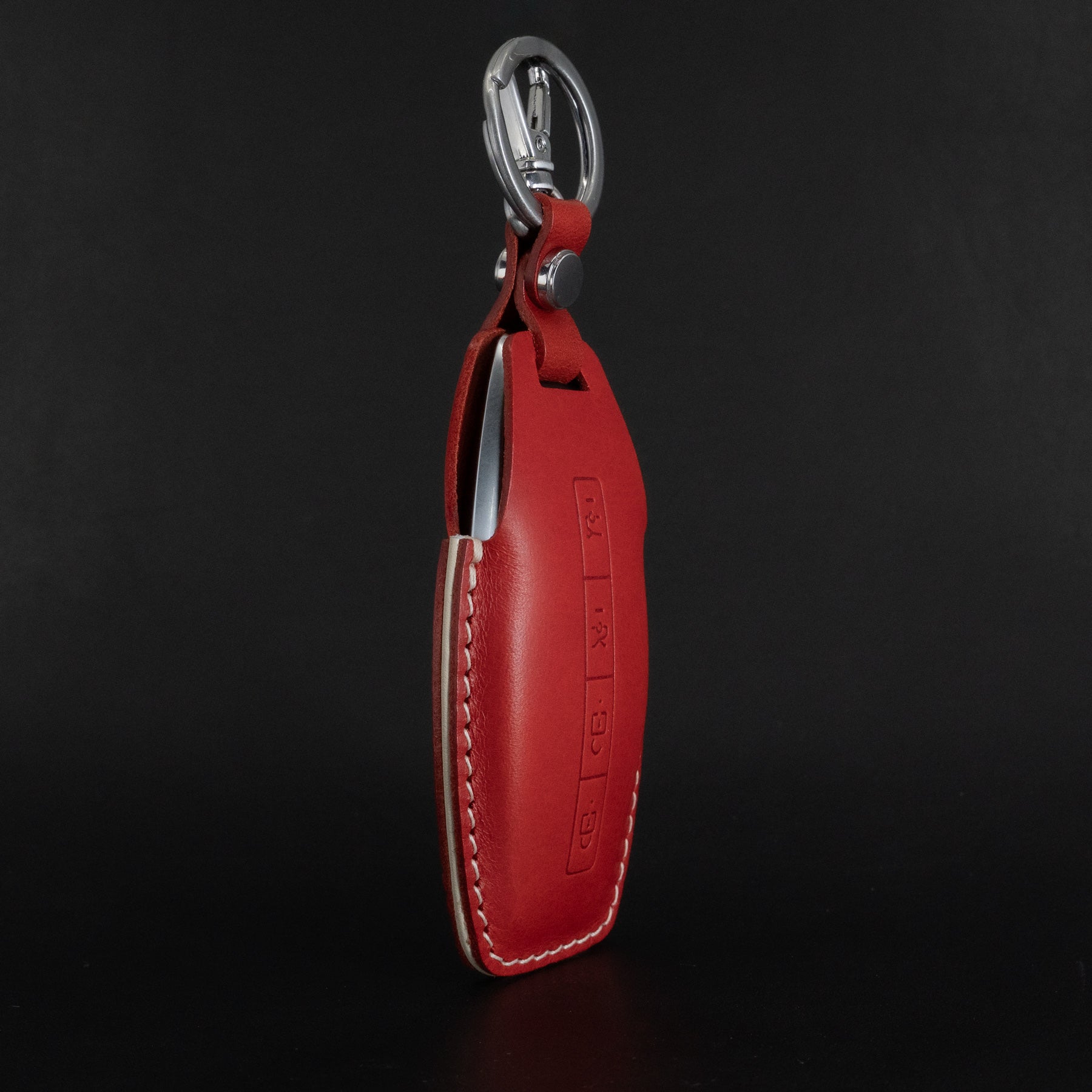 Genuine leather texture of Lucid Gravity key fob cover