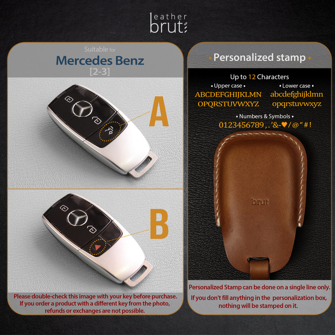 Mercedes Benz [2-3] Key Fob Leather Cover