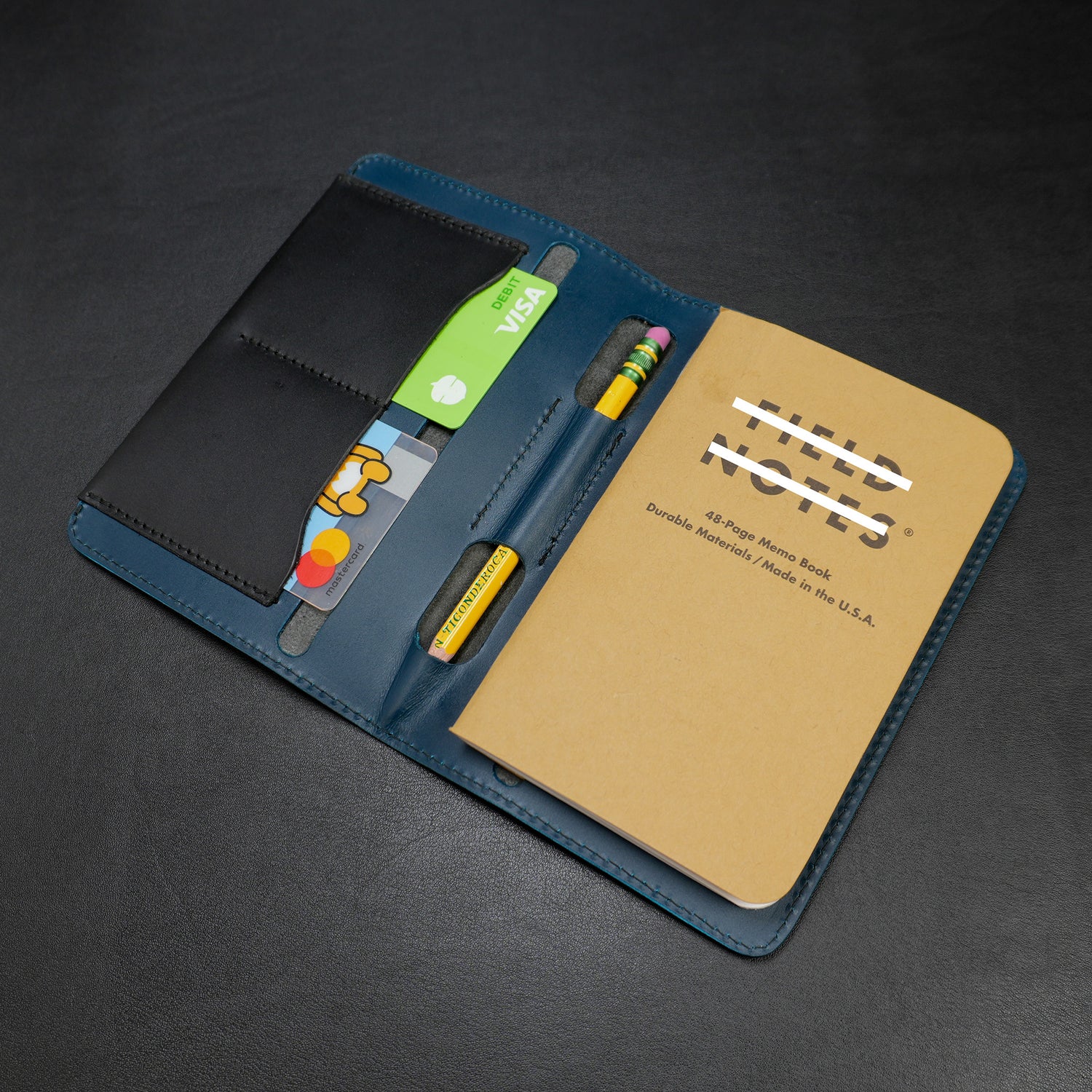 Pocket-Sized Notebook Cover - Black/Navy